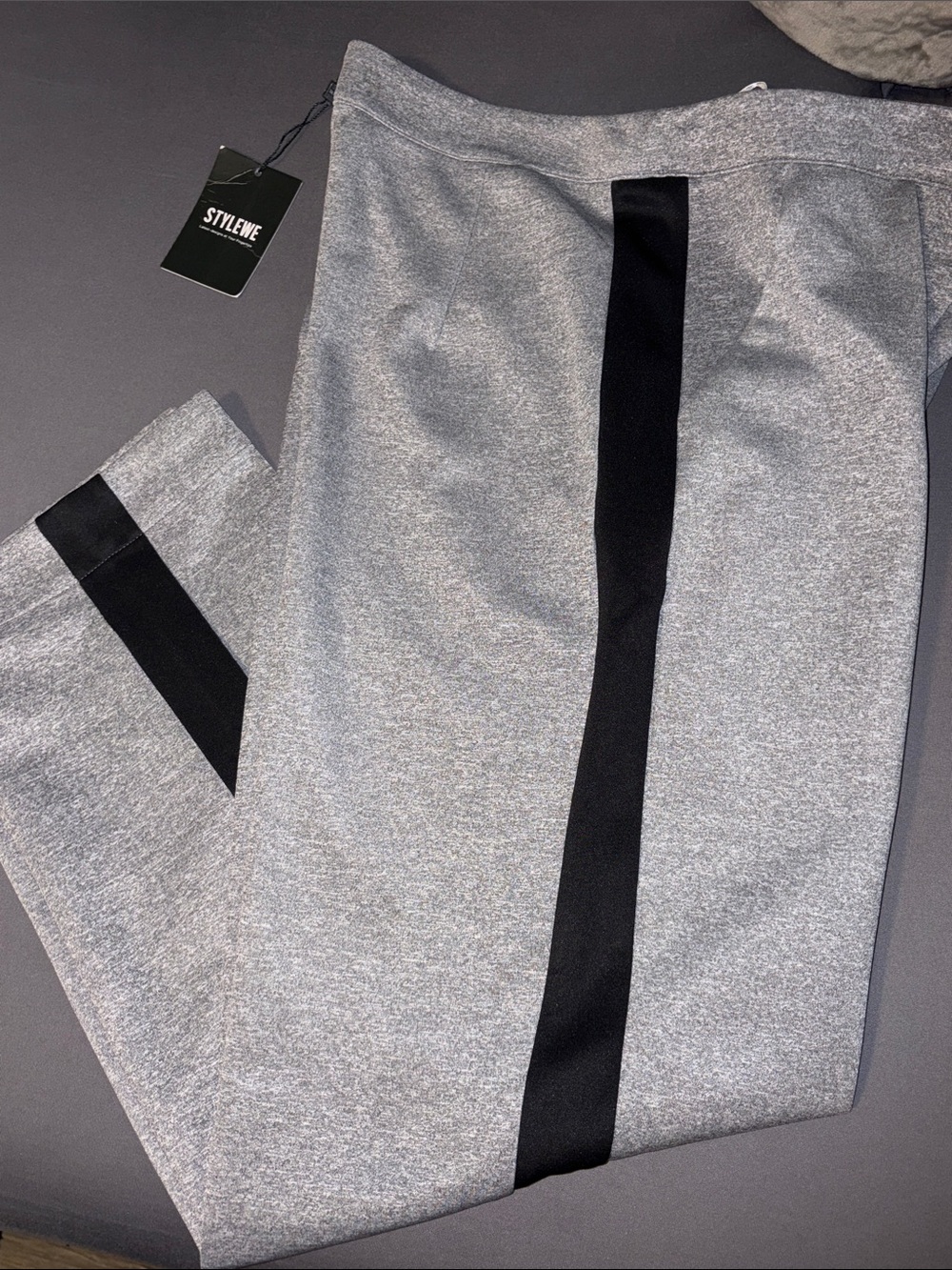 STYLEWE Light Gray pants with Black Side Stripe size Large